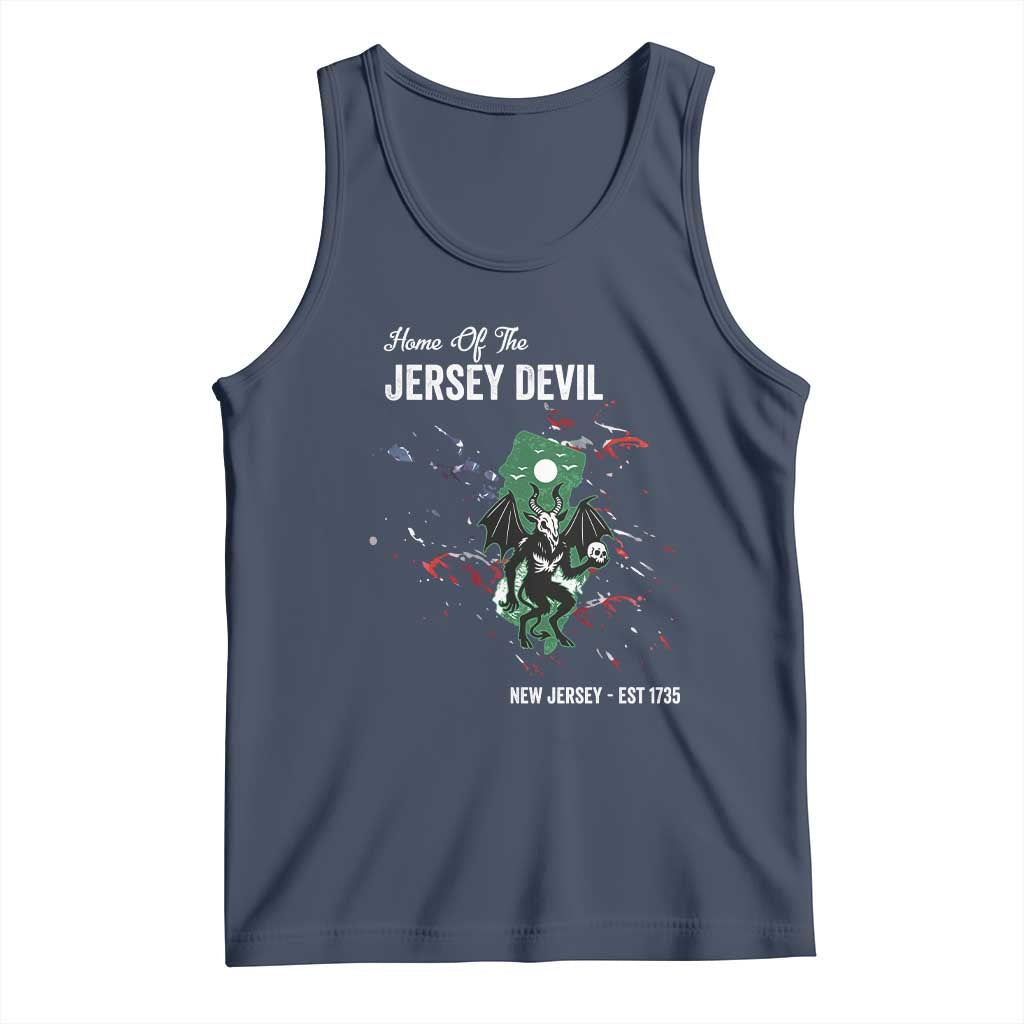 Jersey Devil Tank Top Home Of New Jersey Est 1735 Cryptid Gift TS12 Navy Print Your Wear