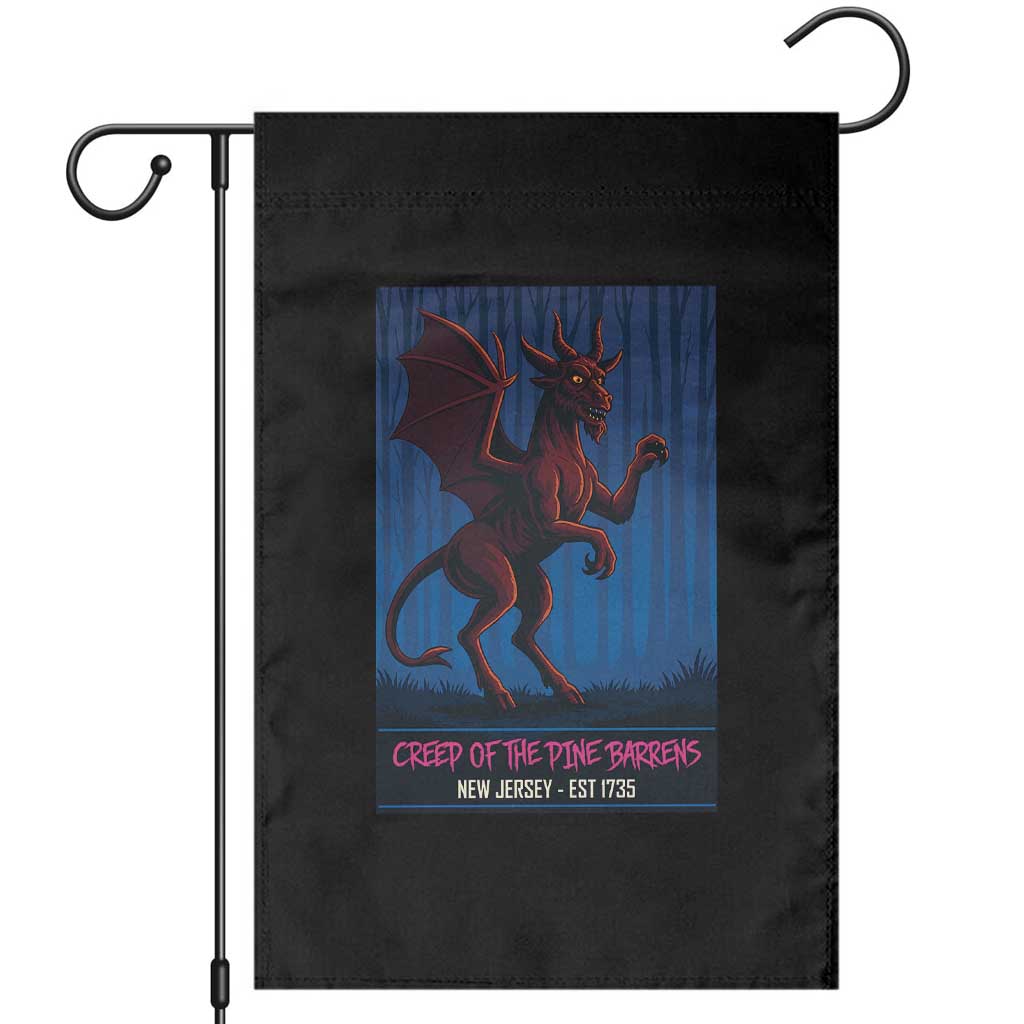 Jersey Devil Garden Flag Creep Of The Pine Barrens New Jersey Est 1735 TS12 Black Print Your Wear