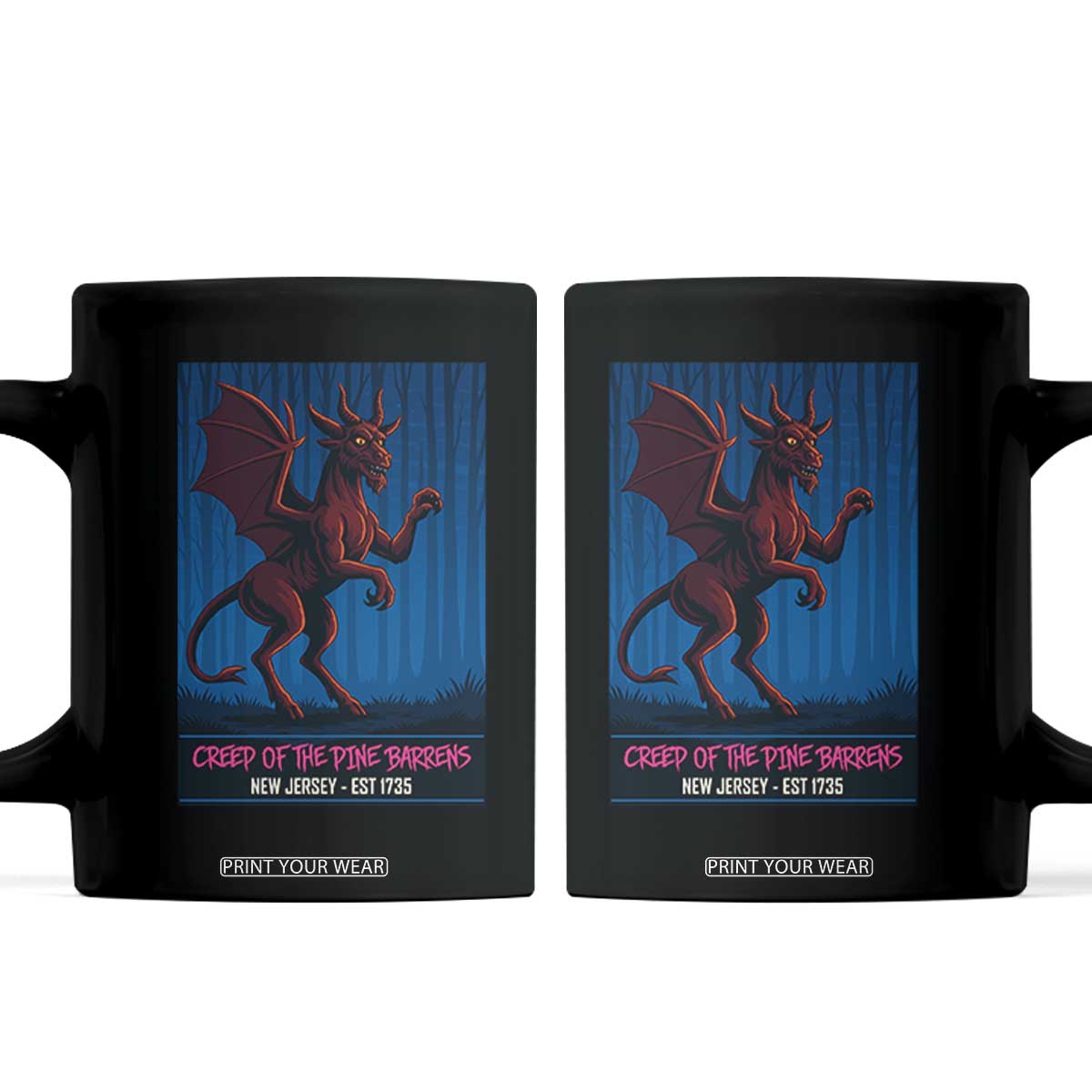 Jersey Devil Coffee Mug Creep Of The Pine Barrens New Jersey Est 1735 TS12 Black Print Your Wear