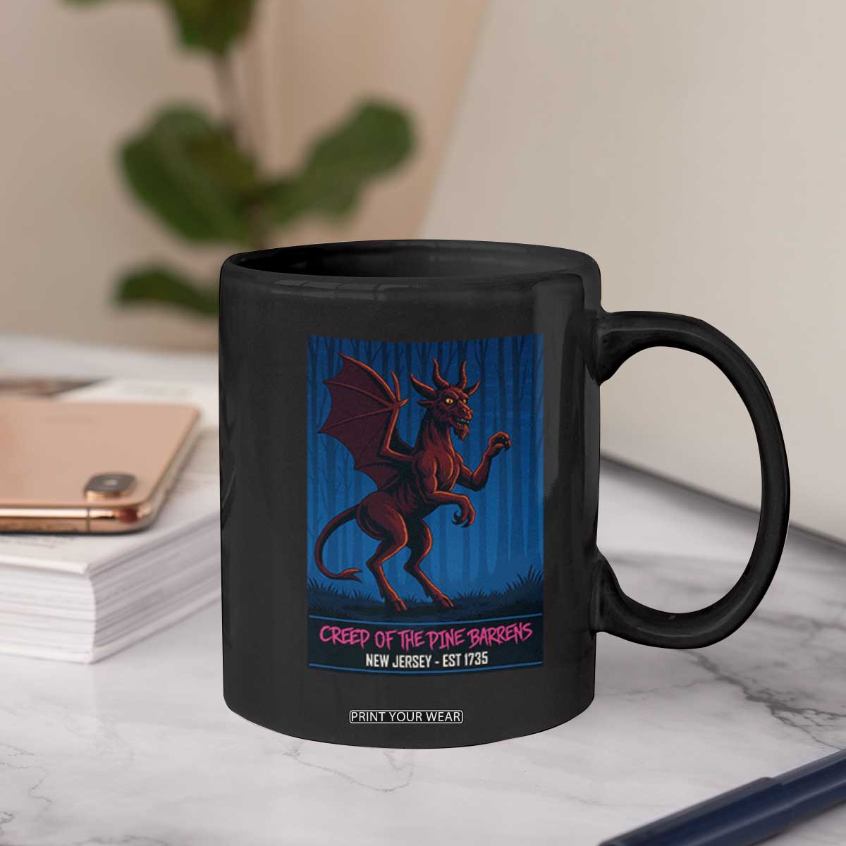 Jersey Devil Coffee Mug Creep Of The Pine Barrens New Jersey Est 1735 TS12 Print Your Wear