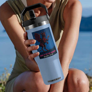 Jersey Devil Flip Straw Tumbler Creep Of The Pine Barrens New Jersey Est 1735 TS12 One Size: 30 oz Light Blue Print Your Wear