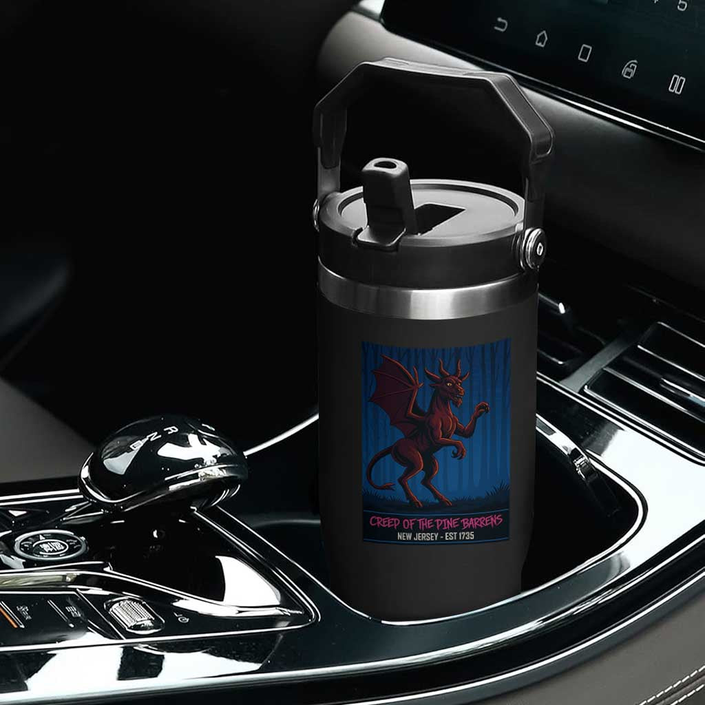 Jersey Devil Flip Straw Tumbler Creep Of The Pine Barrens New Jersey Est 1735 TS12 Print Your Wear