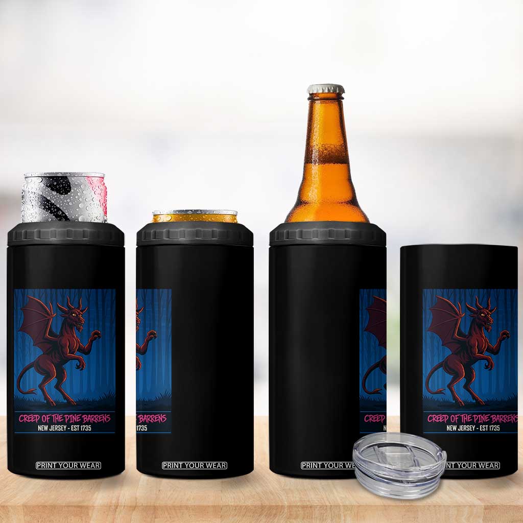 Jersey Devil 4 in 1 Can Cooler Tumbler Creep Of The Pine Barrens New Jersey Est 1735 TS12 Print Your Wear