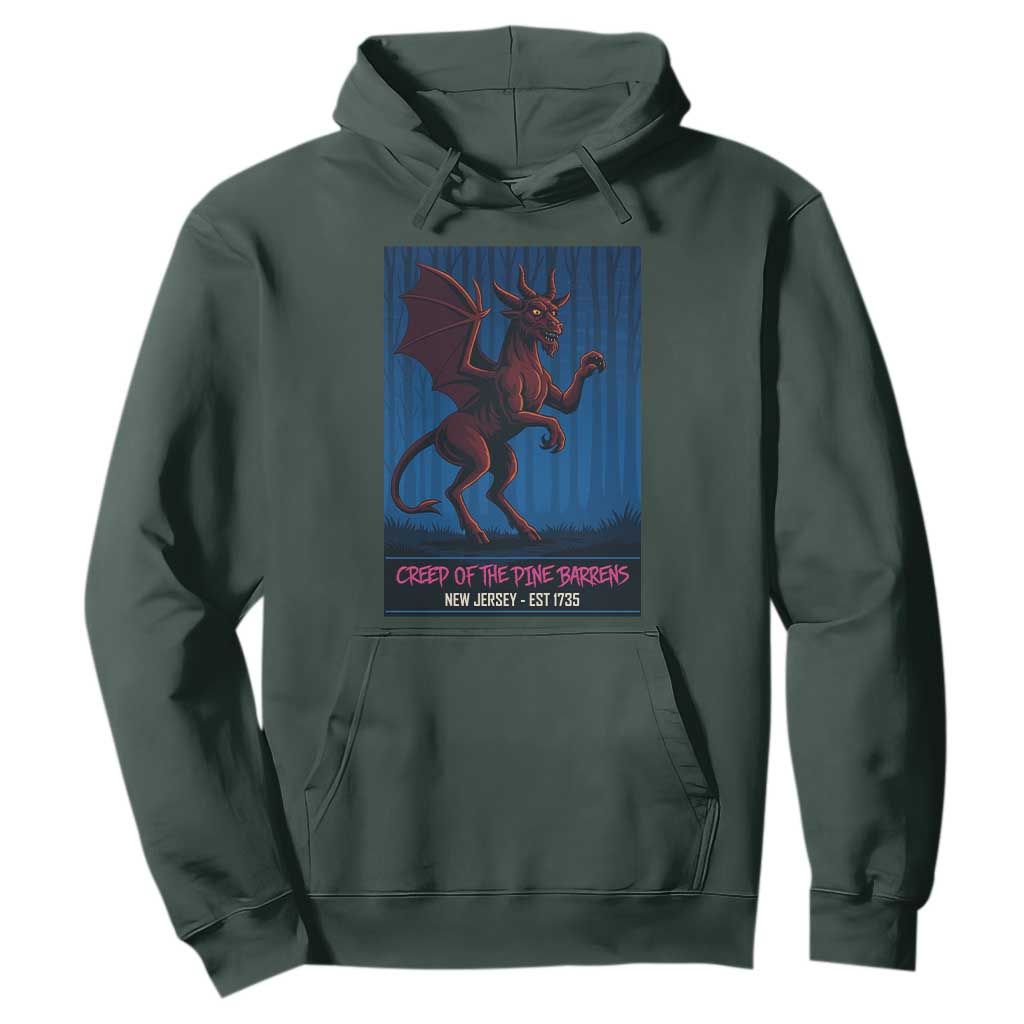 Jersey Devil Hoodie Creep Of The Pine Barrens New Jersey Est 1735 TS12 Dark Forest Green Print Your Wear