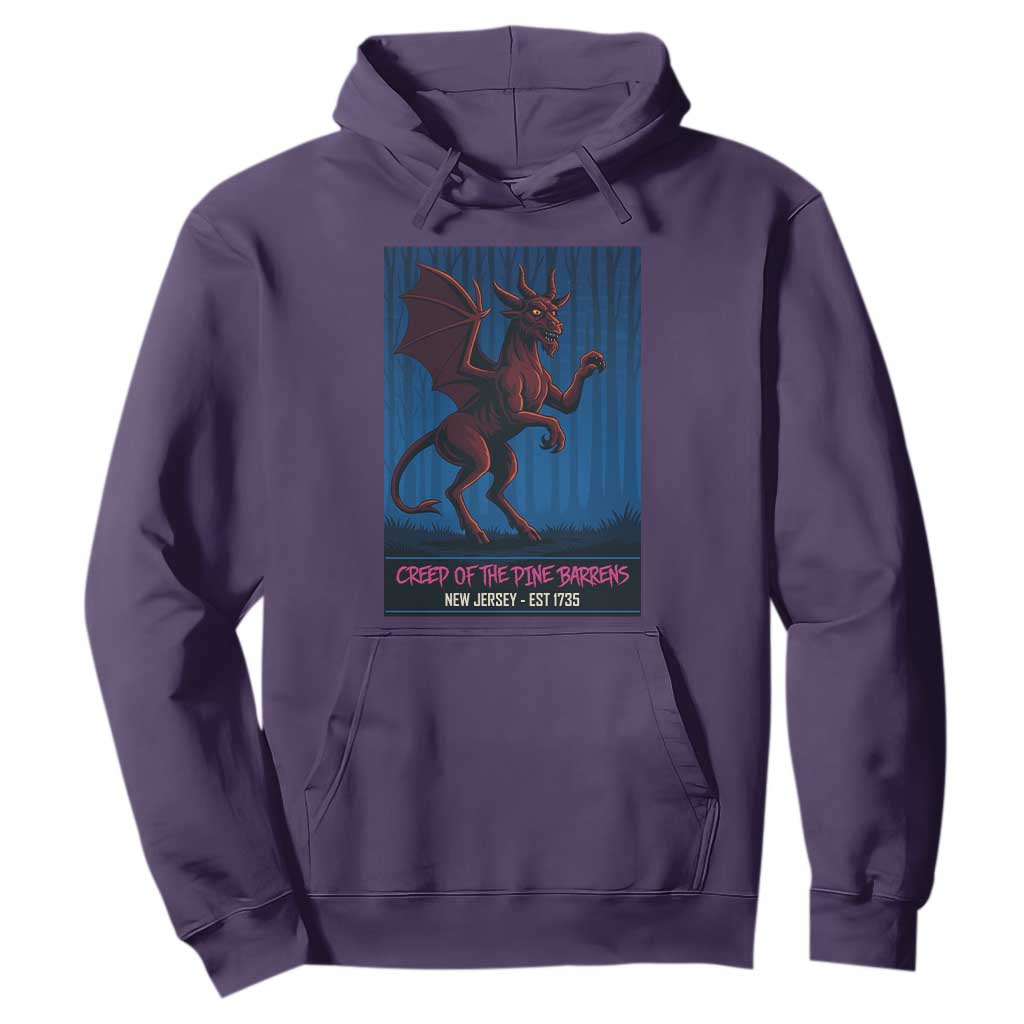 Jersey Devil Hoodie Creep Of The Pine Barrens New Jersey Est 1735 TS12 Purple Print Your Wear
