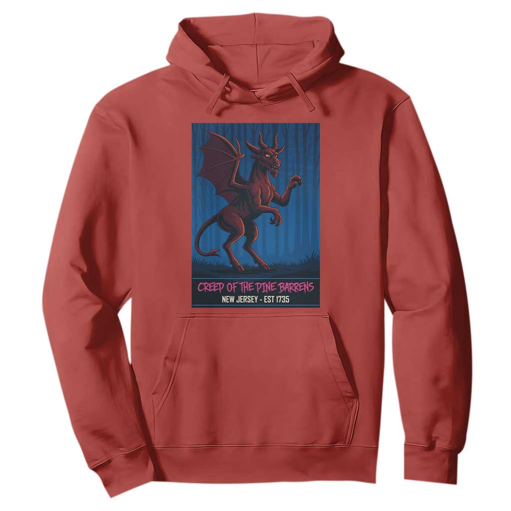 Jersey Devil Hoodie Creep Of The Pine Barrens New Jersey Est 1735 TS12 Red Print Your Wear