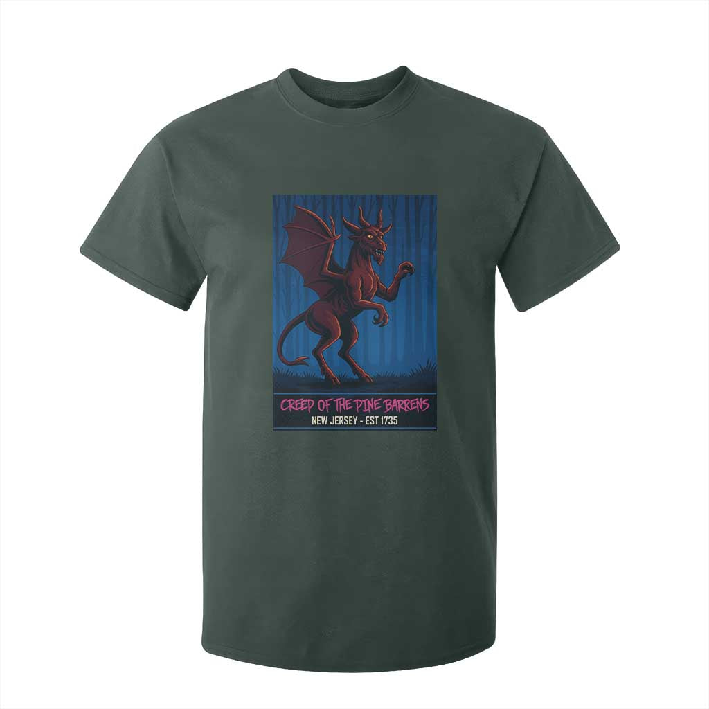 Jersey Devil T Shirt For Kid Creep Of The Pine Barrens New Jersey Est 1735 TS12 Dark Forest Green Print Your Wear