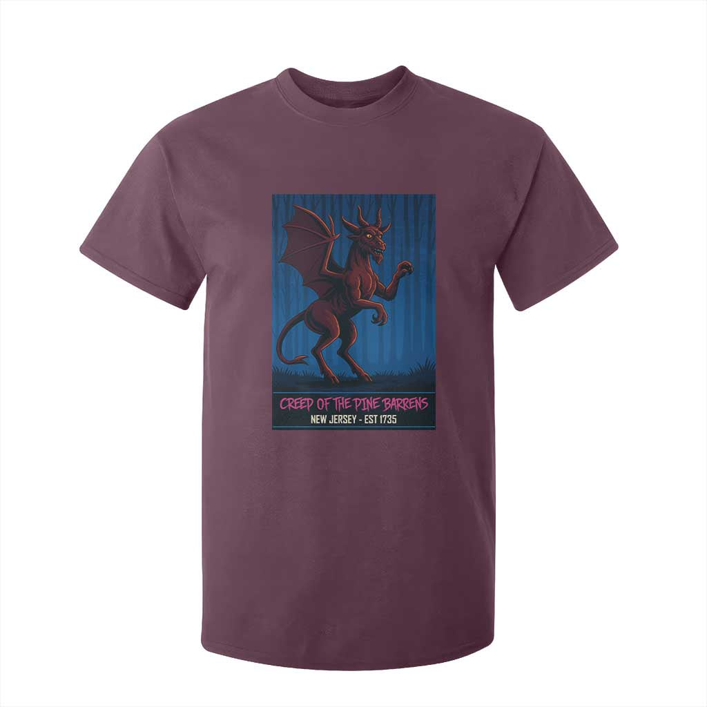 Jersey Devil T Shirt For Kid Creep Of The Pine Barrens New Jersey Est 1735 TS12 Maroon Print Your Wear