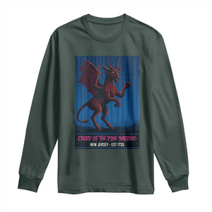 Jersey Devil Long Sleeve Shirt Creep Of The Pine Barrens New Jersey Est 1735 TS12 Dark Forest Green Print Your Wear