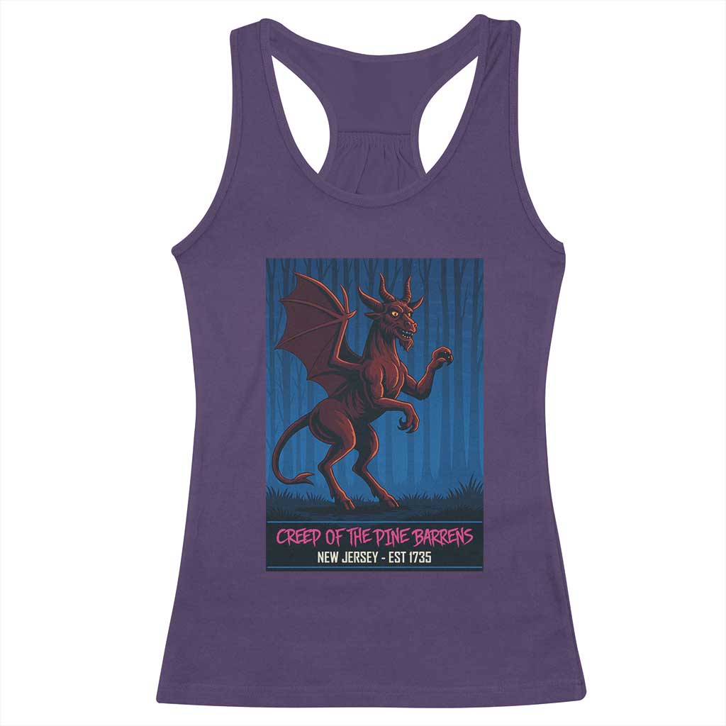 Jersey Devil Racerback Tank Top Creep Of The Pine Barrens New Jersey Est 1735 TS12 Purple Print Your Wear