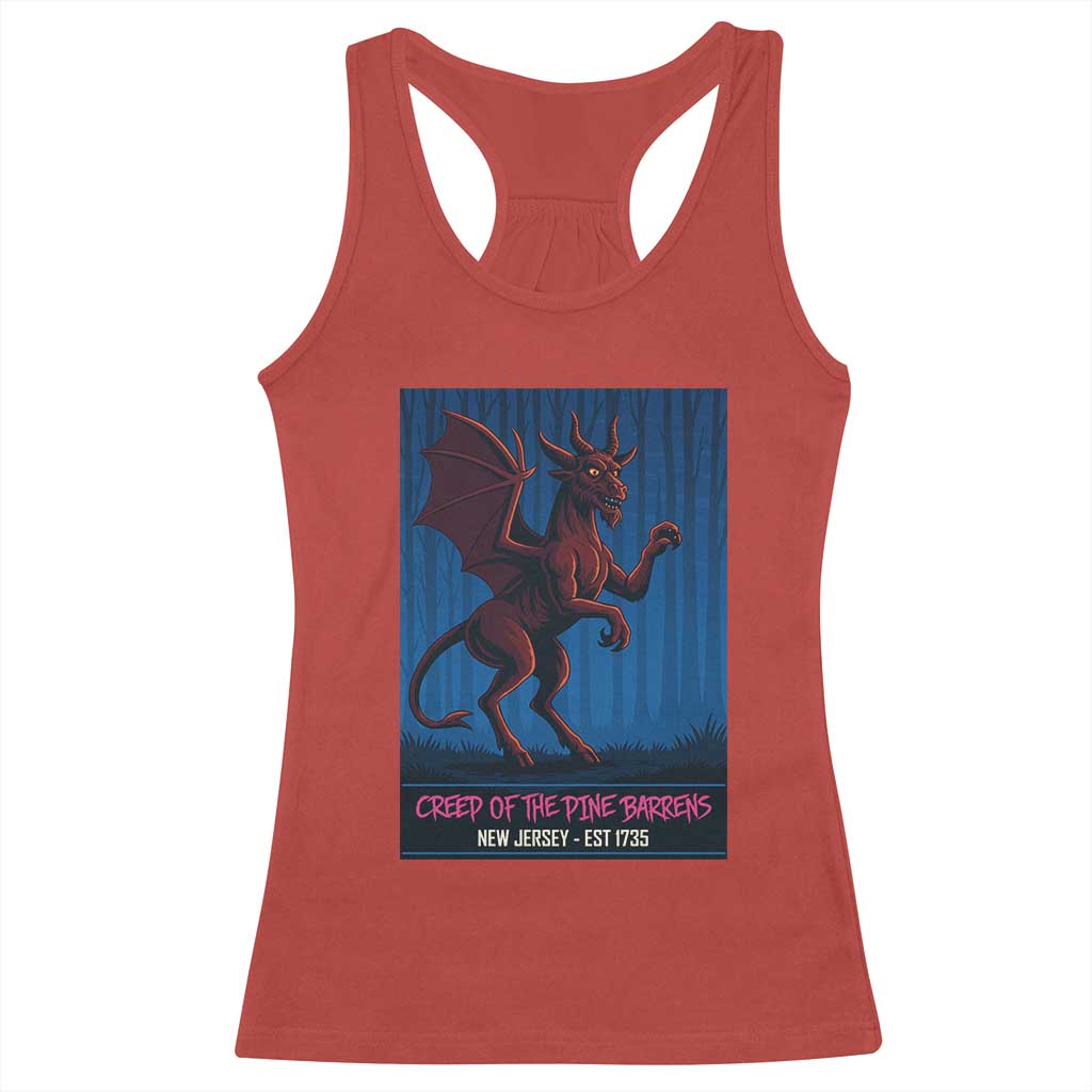 Jersey Devil Racerback Tank Top Creep Of The Pine Barrens New Jersey Est 1735 TS12 Red Print Your Wear