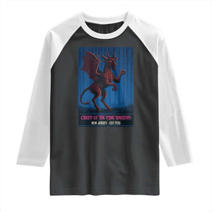 Jersey Devil Raglan Shirt Creep Of The Pine Barrens New Jersey Est 1735 TS12 Black White Print Your Wear