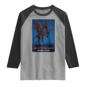Jersey Devil Raglan Shirt Creep Of The Pine Barrens New Jersey Est 1735 TS12 Sport Gray Black Print Your Wear