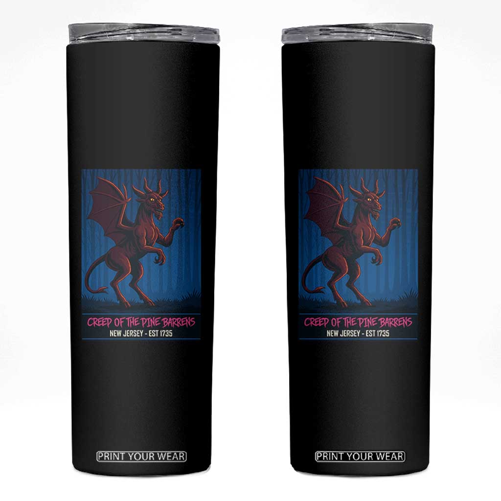 Jersey Devil Skinny Tumbler Creep Of The Pine Barrens New Jersey Est 1735 TS12 Black Print Your Wear