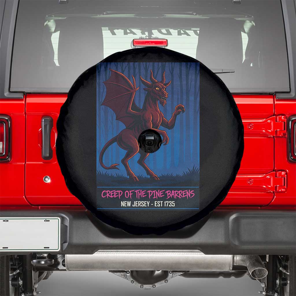 Jersey Devil Spare Tire Cover Creep Of The Pine Barrens New Jersey Est 1735 TS12 Black Print Your Wear