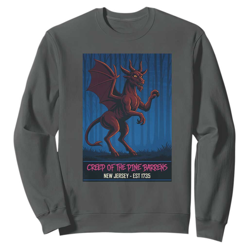 Jersey Devil Sweatshirt Creep Of The Pine Barrens New Jersey Est 1735 TS12 Dark Heather Print Your Wear