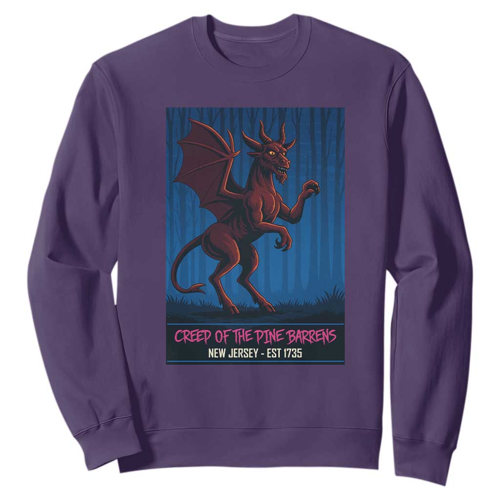 Jersey Devil Sweatshirt Creep Of The Pine Barrens New Jersey Est 1735 TS12 Purple Print Your Wear