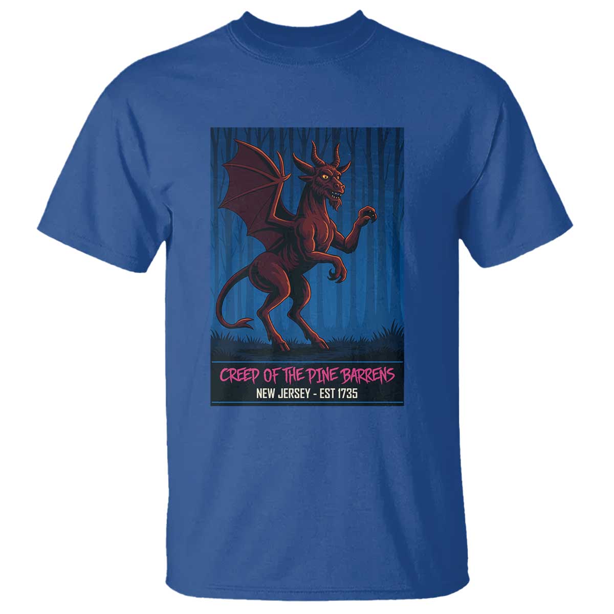 Jersey Devil T Shirt Creep Of The Pine Barrens New Jersey Est 1735 TS12 Royal Blue Print Your Wear