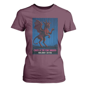 Jersey Devil T Shirt For Women Creep Of The Pine Barrens New Jersey Est 1735 TS12 Maroon Print Your Wear