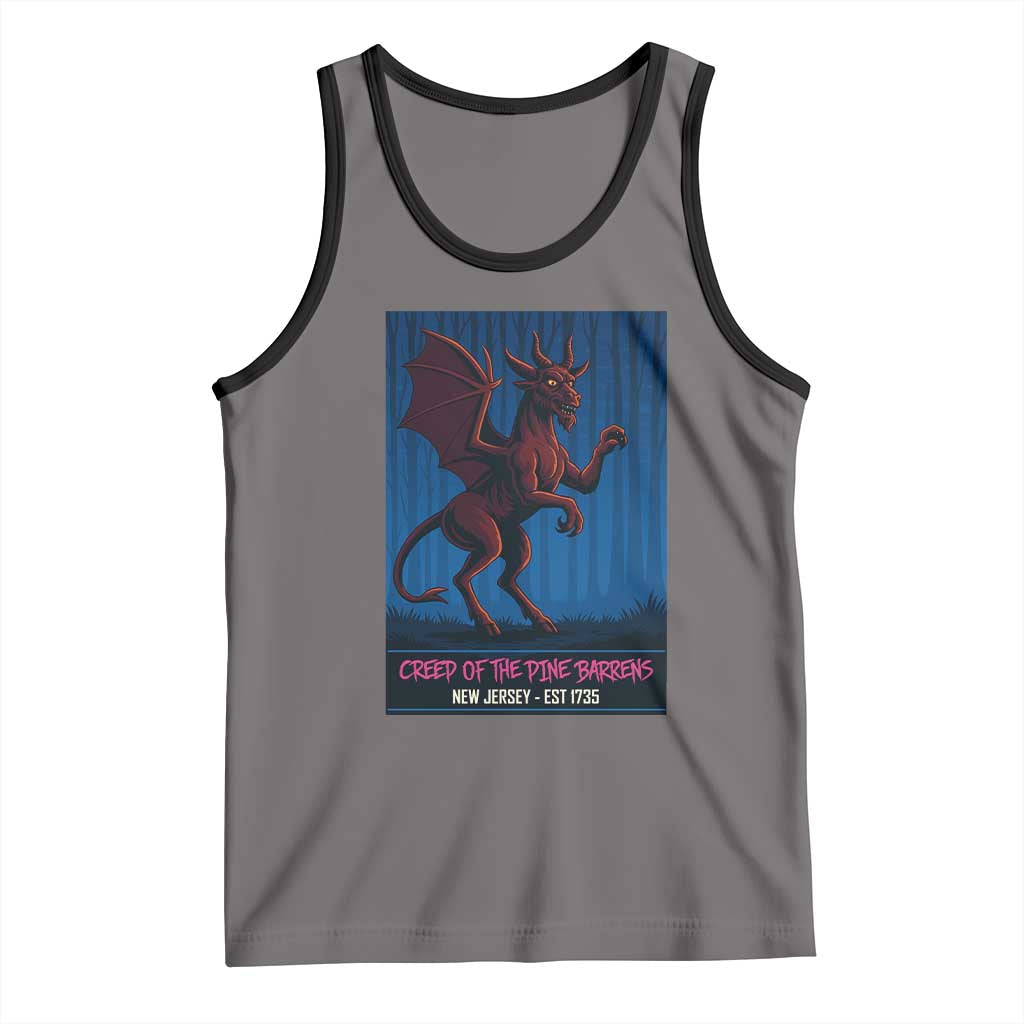 Jersey Devil Tank Top Creep Of The Pine Barrens New Jersey Est 1735 TS12 Deep Heather Black Print Your Wear
