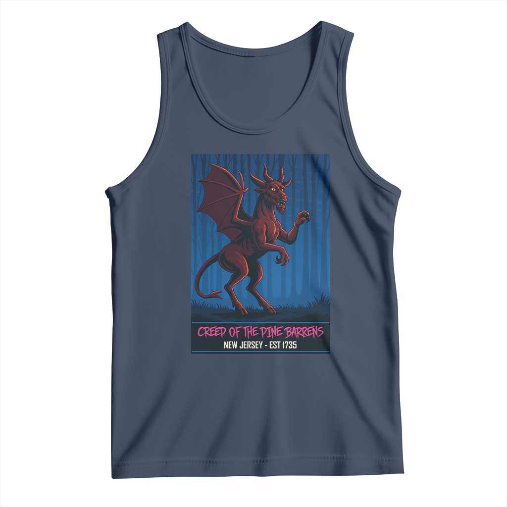 Jersey Devil Tank Top Creep Of The Pine Barrens New Jersey Est 1735 TS12 Navy Print Your Wear