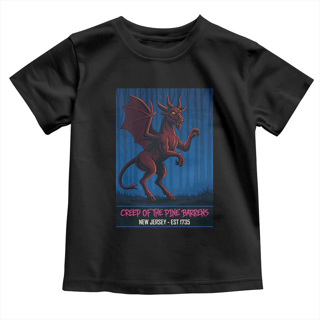 Jersey Devil Toddler T Shirt Creep Of The Pine Barrens New Jersey Est 1735 TS12 Black Print Your Wear