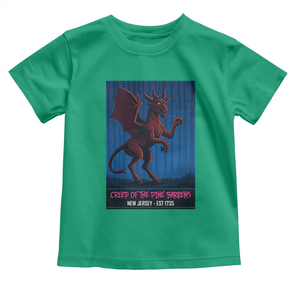 Jersey Devil Toddler T Shirt Creep Of The Pine Barrens New Jersey Est 1735 TS12 Irish Green Print Your Wear