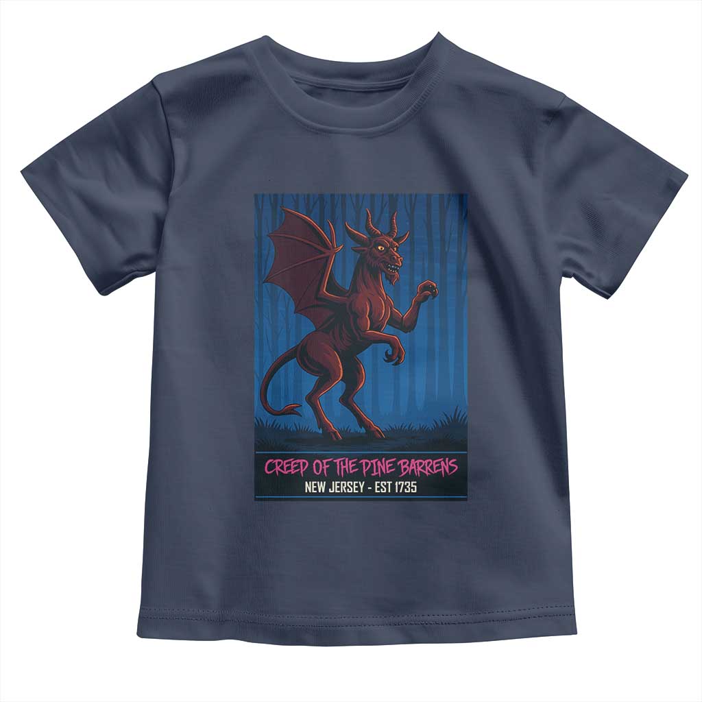 Jersey Devil Toddler T Shirt Creep Of The Pine Barrens New Jersey Est 1735 TS12 Navy Print Your Wear