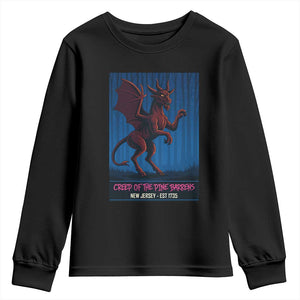 Jersey Devil Youth Sweatshirt Creep Of The Pine Barrens New Jersey Est 1735 TS12 Black Print Your Wear