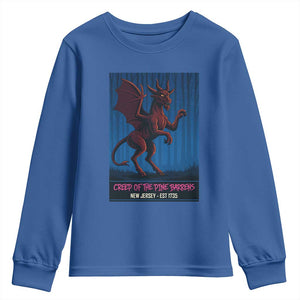 Jersey Devil Youth Sweatshirt Creep Of The Pine Barrens New Jersey Est 1735 TS12 Royal Blue Print Your Wear