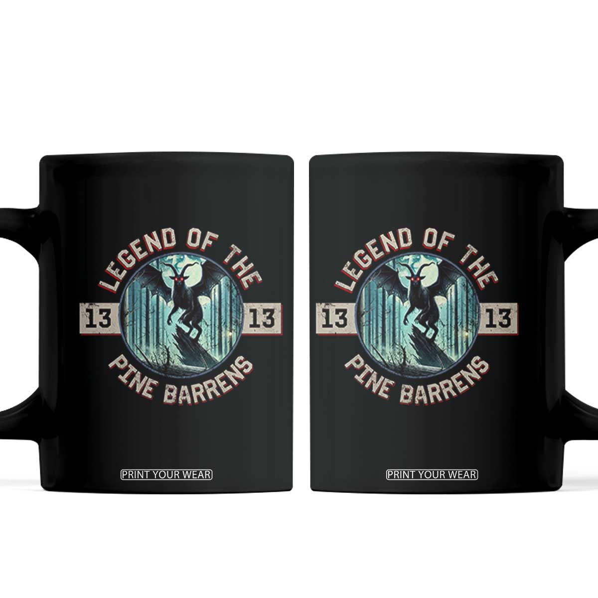 Jersey Devil Coffee Mug Cryptid Gift Legend Of The Pine Barrens TS12 Black Print Your Wear