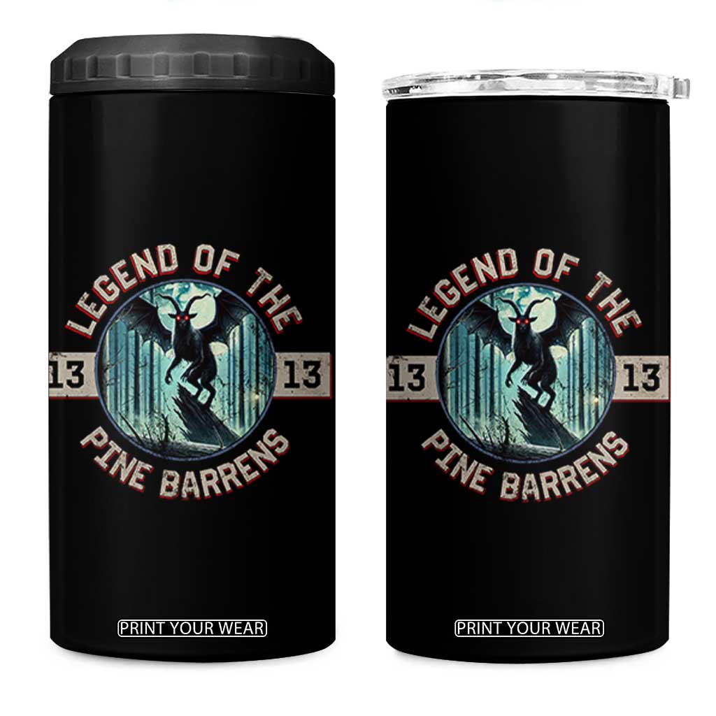 Jersey Devil 4 in 1 Can Cooler Tumbler Cryptid Gift Legend Of The Pine Barrens TS12 One Size: 16 oz Black Print Your Wear