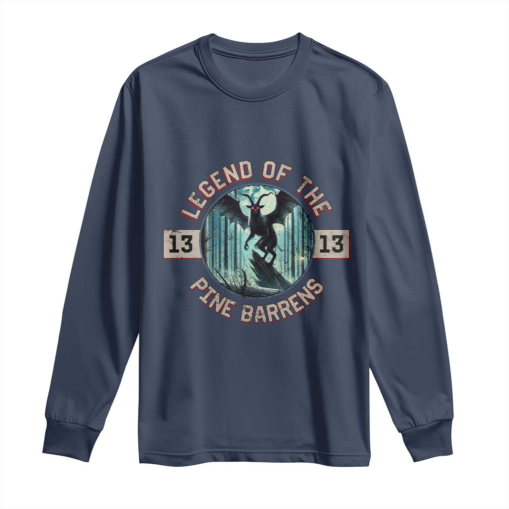 Jersey Devil Long Sleeve Shirt Cryptid Gift Legend Of The Pine Barrens TS12 Navy Print Your Wear