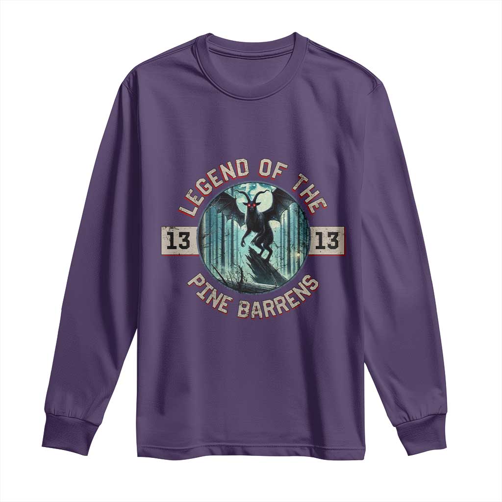 Jersey Devil Long Sleeve Shirt Cryptid Gift Legend Of The Pine Barrens TS12 Purple Print Your Wear