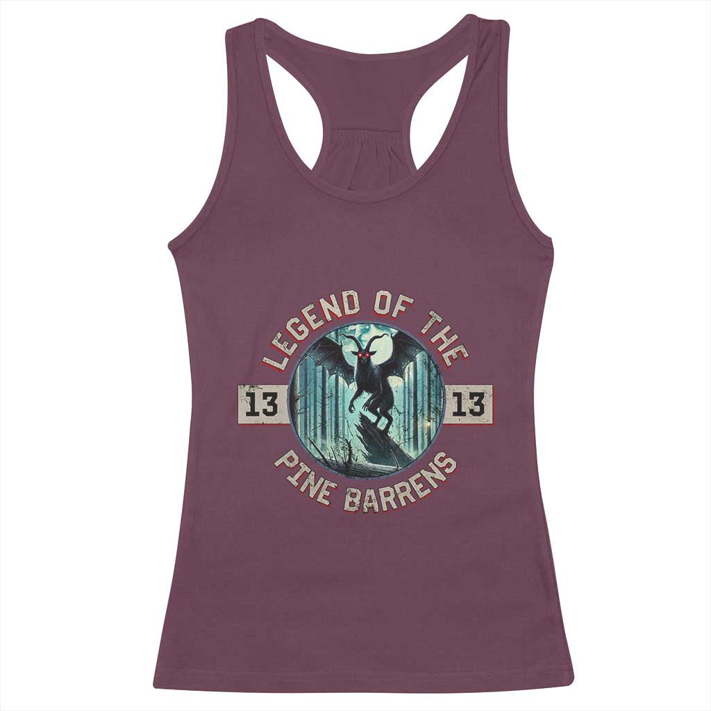 Jersey Devil Racerback Tank Top Cryptid Gift Legend Of The Pine Barrens TS12 Maroon Print Your Wear