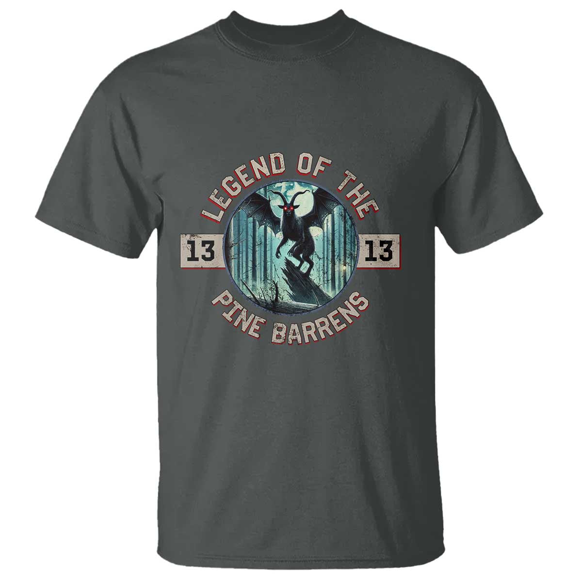 Jersey Devil T Shirt Cryptid Gift Legend Of The Pine Barrens TS12 Dark Heather Print Your Wear