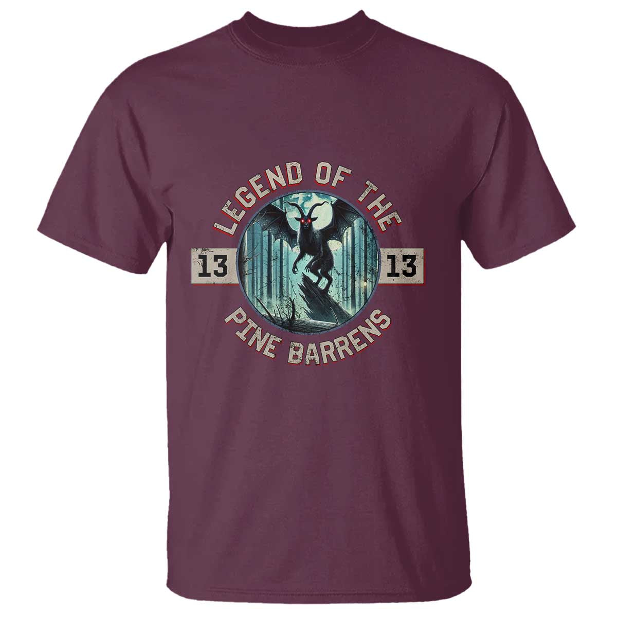 Jersey Devil T Shirt Cryptid Gift Legend Of The Pine Barrens TS12 Maroon Print Your Wear