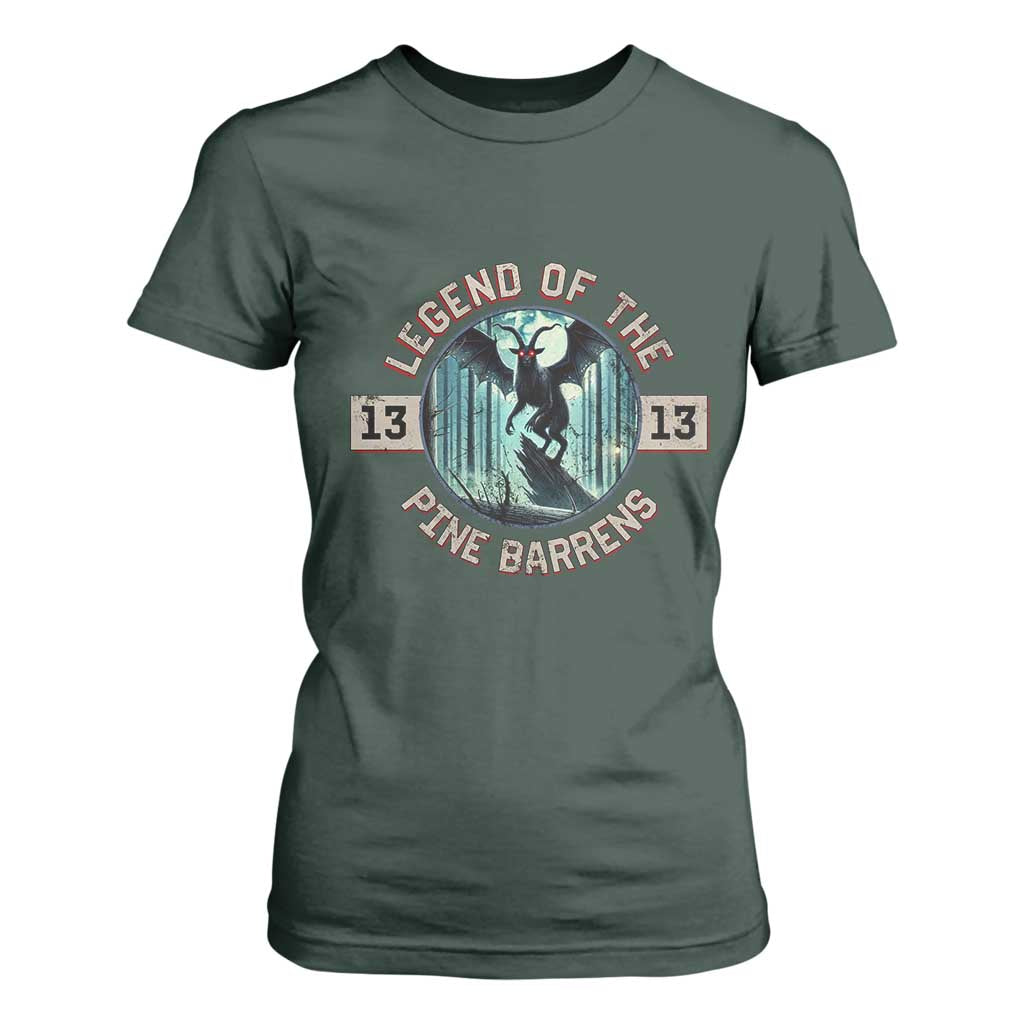 Jersey Devil T Shirt For Women Cryptid Gift Legend Of The Pine Barrens TS12 Dark Forest Green Print Your Wear