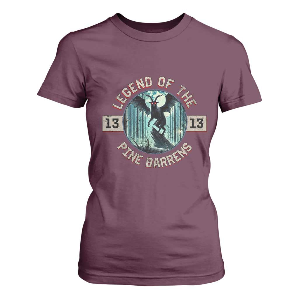 Jersey Devil T Shirt For Women Cryptid Gift Legend Of The Pine Barrens TS12 Maroon Print Your Wear