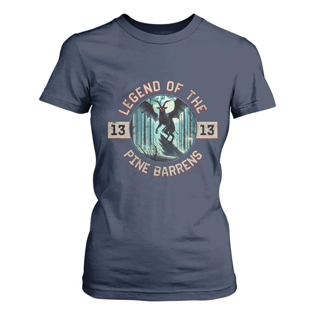 Jersey Devil T Shirt For Women Cryptid Gift Legend Of The Pine Barrens TS12 Navy Print Your Wear