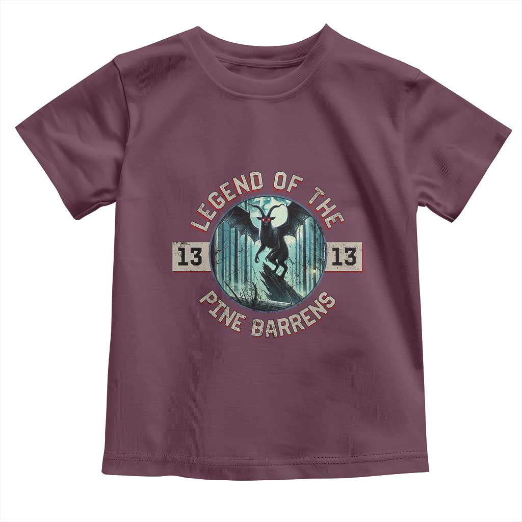 Jersey Devil Toddler T Shirt Cryptid Gift Legend Of The Pine Barrens TS12 Maroon Print Your Wear