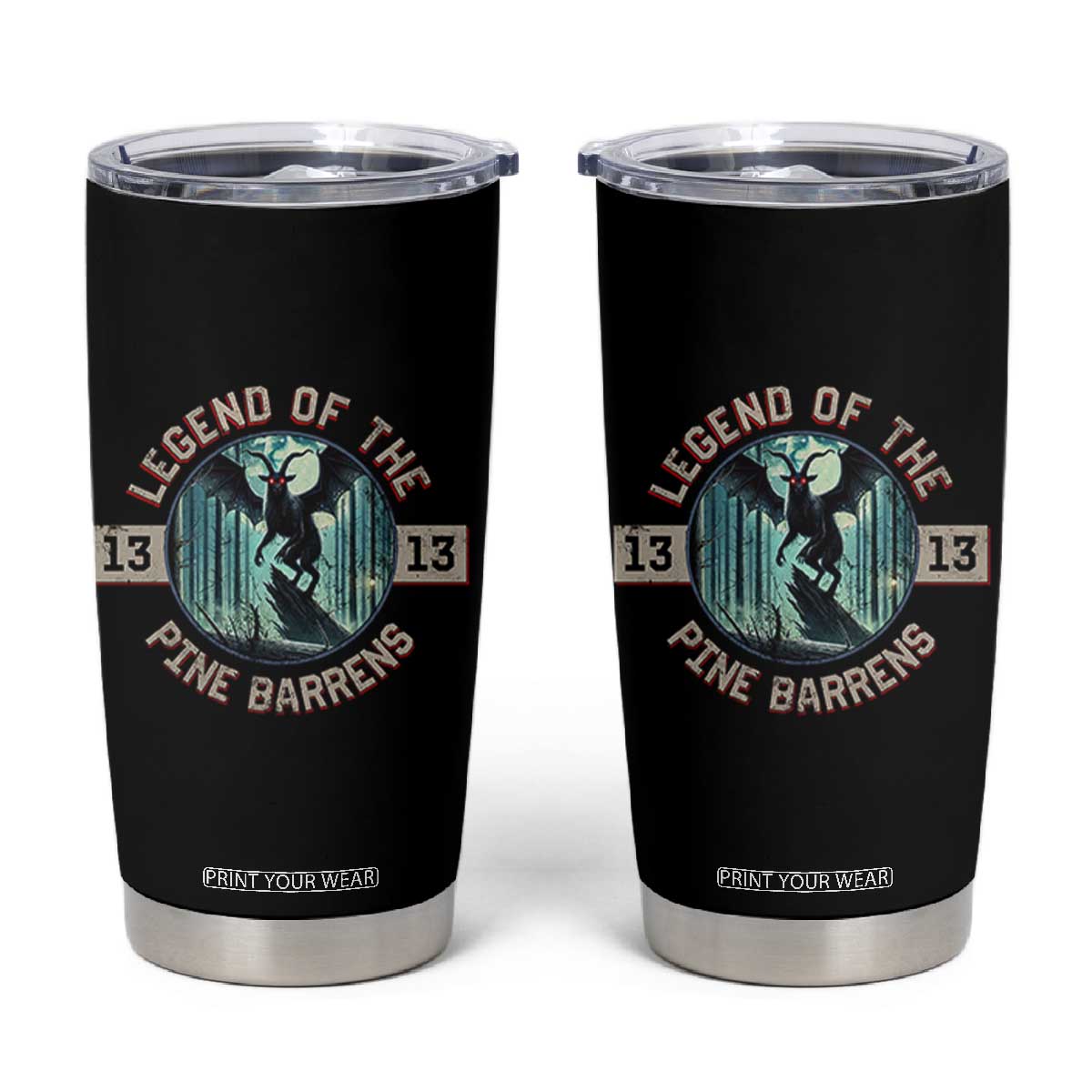 Jersey Devil Tumbler Cup Cryptid Gift Legend Of The Pine Barrens TS12 Black Print Your Wear