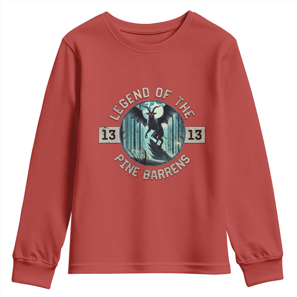 Jersey Devil Youth Sweatshirt Cryptid Gift Legend Of The Pine Barrens TS12 Red Print Your Wear