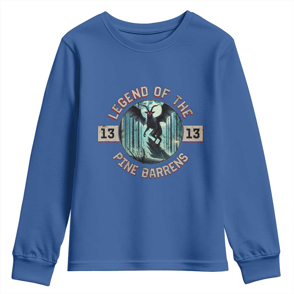 Jersey Devil Youth Sweatshirt Cryptid Gift Legend Of The Pine Barrens TS12 Royal Blue Print Your Wear