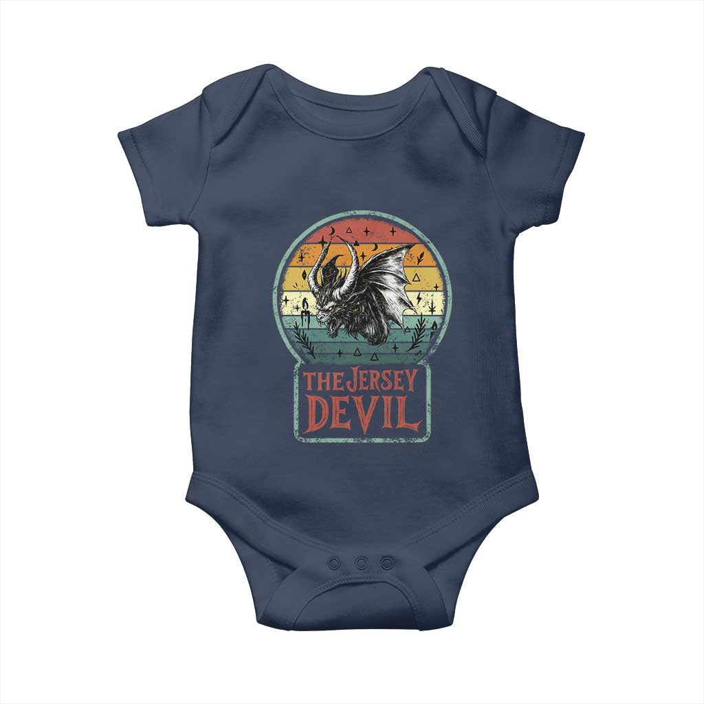 The Jersey Devil Baby Onesie Retro Vintage New Jersey Cryptid TS12 Navy Print Your Wear