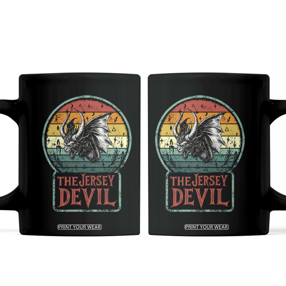 The Jersey Devil Coffee Mug Retro Vintage New Jersey Cryptid TS12 Black Print Your Wear