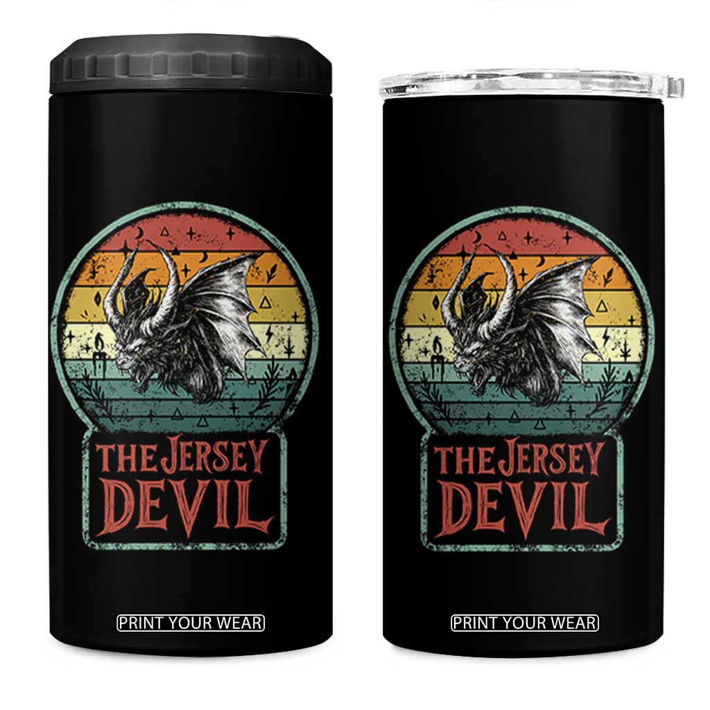 The Jersey Devil 4 in 1 Can Cooler Tumbler Retro Vintage New Jersey Cryptid TS12 One Size: 16 oz Black Print Your Wear