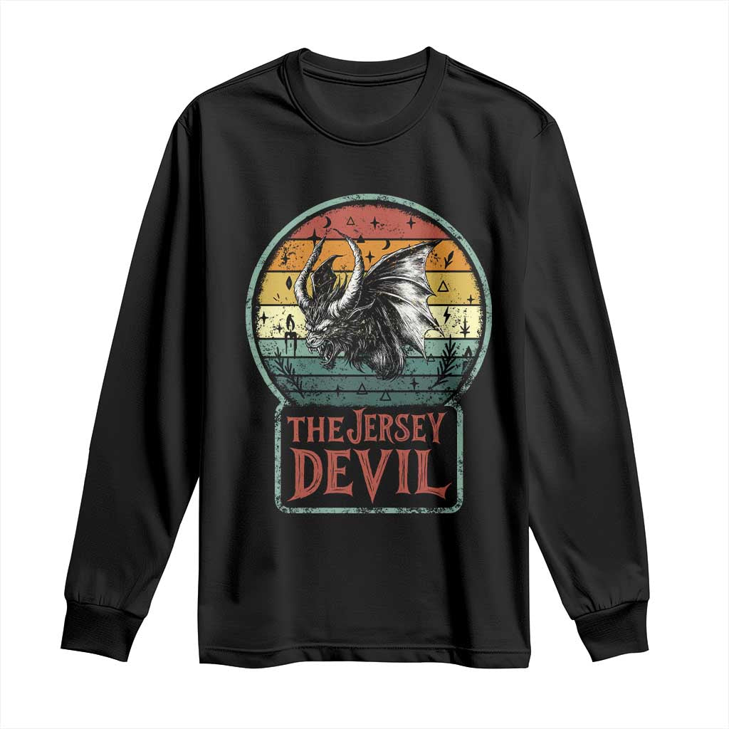 The Jersey Devil Long Sleeve Shirt Retro Vintage New Jersey Cryptid TS12 Black Print Your Wear