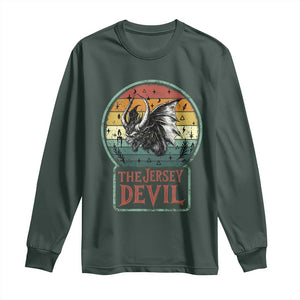 The Jersey Devil Long Sleeve Shirt Retro Vintage New Jersey Cryptid TS12 Dark Forest Green Print Your Wear