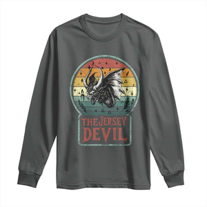 The Jersey Devil Long Sleeve Shirt Retro Vintage New Jersey Cryptid TS12 Dark Heather Print Your Wear